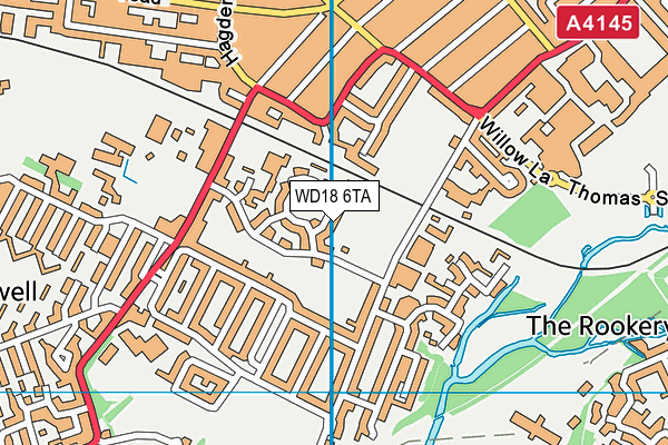 WD18 6TA map - OS VectorMap District (Ordnance Survey)