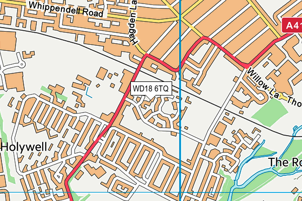 WD18 6TQ map - OS VectorMap District (Ordnance Survey)