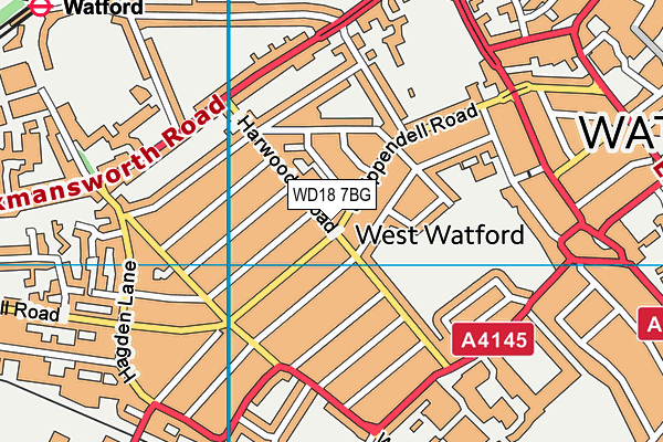 WD18 7BG map - OS VectorMap District (Ordnance Survey)