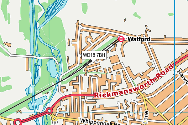 WD18 7BH map - OS VectorMap District (Ordnance Survey)