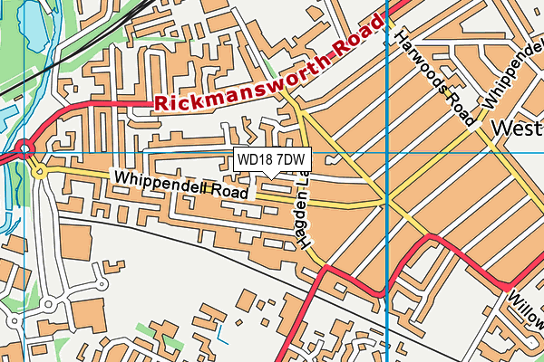 WD18 7DW map - OS VectorMap District (Ordnance Survey)