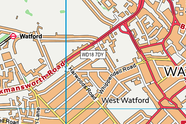 WD18 7DY map - OS VectorMap District (Ordnance Survey)