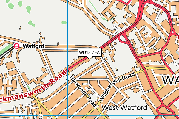 WD18 7EA map - OS VectorMap District (Ordnance Survey)
