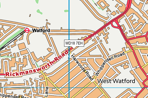 WD18 7EH map - OS VectorMap District (Ordnance Survey)
