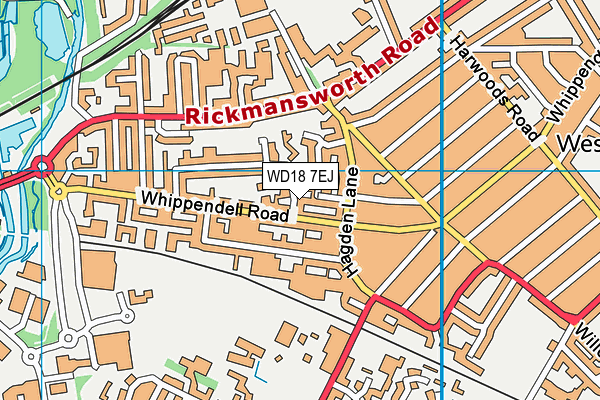 WD18 7EJ map - OS VectorMap District (Ordnance Survey)