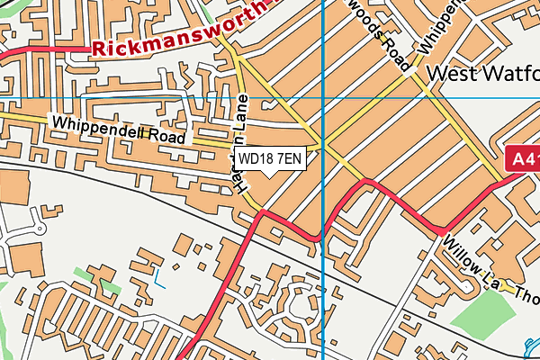 WD18 7EN map - OS VectorMap District (Ordnance Survey)