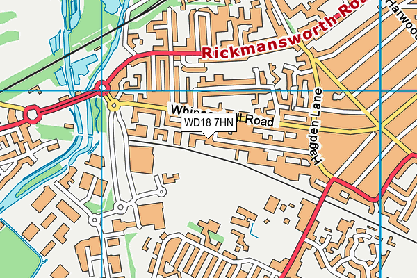WD18 7HN map - OS VectorMap District (Ordnance Survey)