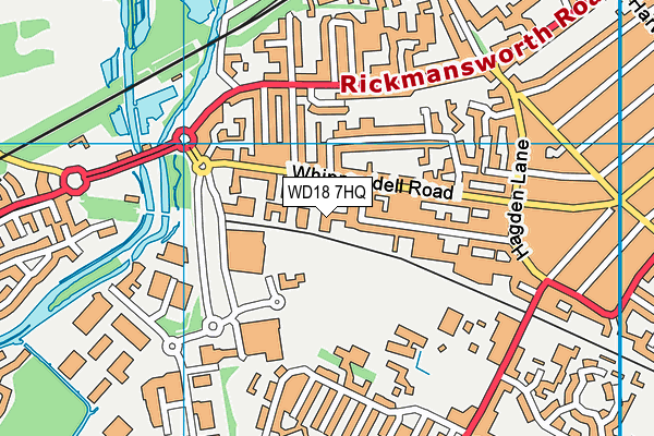WD18 7HQ map - OS VectorMap District (Ordnance Survey)