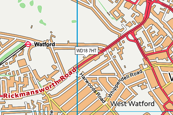 WD18 7HT map - OS VectorMap District (Ordnance Survey)