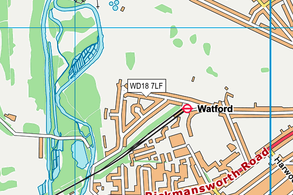 WD18 7LF map - OS VectorMap District (Ordnance Survey)