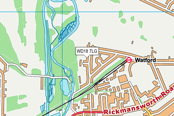 WD18 7LG map - OS VectorMap District (Ordnance Survey)