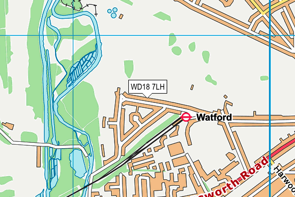 WD18 7LH map - OS VectorMap District (Ordnance Survey)