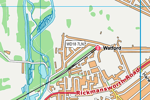 WD18 7LN map - OS VectorMap District (Ordnance Survey)