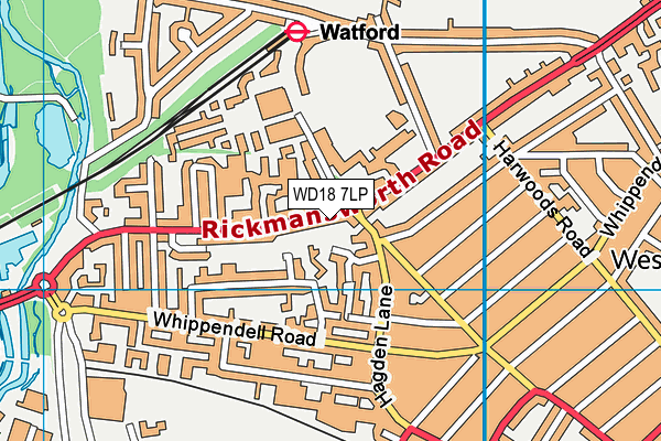 WD18 7LP map - OS VectorMap District (Ordnance Survey)