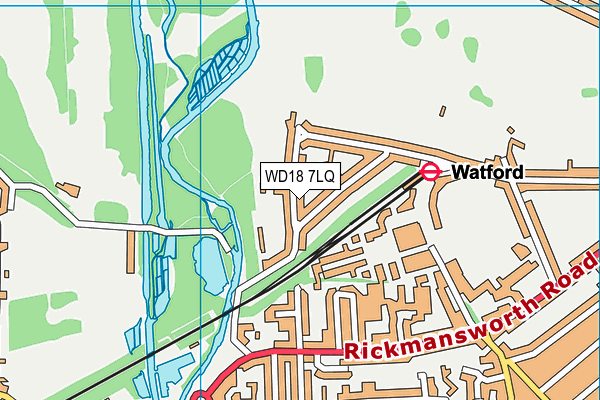 WD18 7LQ map - OS VectorMap District (Ordnance Survey)