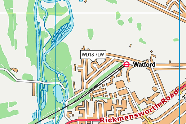 WD18 7LW map - OS VectorMap District (Ordnance Survey)