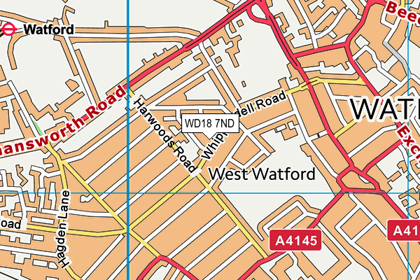 WD18 7ND map - OS VectorMap District (Ordnance Survey)