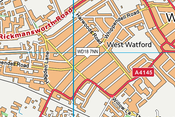 WD18 7NN map - OS VectorMap District (Ordnance Survey)