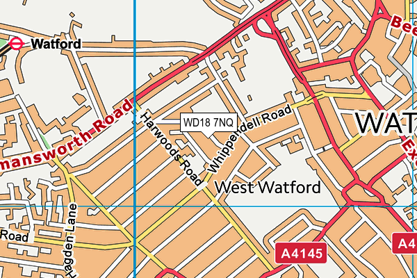 WD18 7NQ map - OS VectorMap District (Ordnance Survey)