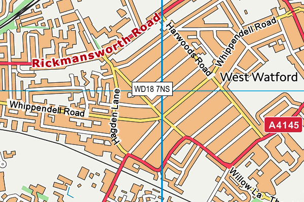 WD18 7NS map - OS VectorMap District (Ordnance Survey)