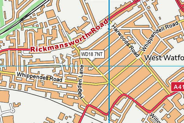 WD18 7NT map - OS VectorMap District (Ordnance Survey)