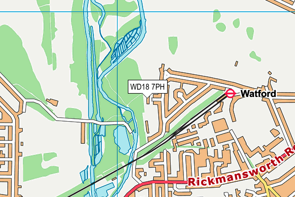 WD18 7PH map - OS VectorMap District (Ordnance Survey)