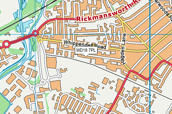 WD18 7PL map - OS VectorMap District (Ordnance Survey)