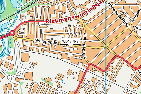 WD18 7PS map - OS VectorMap District (Ordnance Survey)