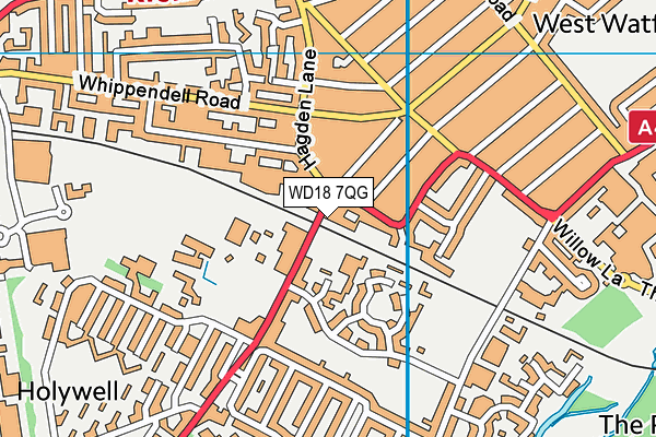 WD18 7QG map - OS VectorMap District (Ordnance Survey)