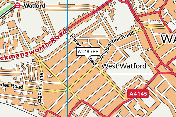 WD18 7RP map - OS VectorMap District (Ordnance Survey)