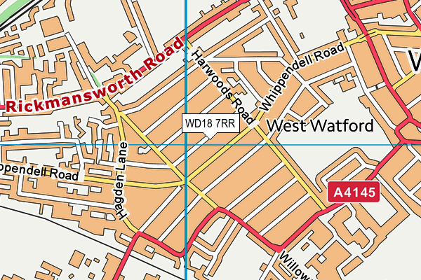WD18 7RR map - OS VectorMap District (Ordnance Survey)