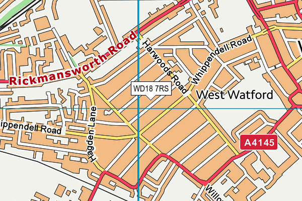 WD18 7RS map - OS VectorMap District (Ordnance Survey)