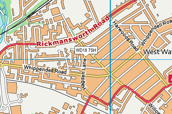 WD18 7SH map - OS VectorMap District (Ordnance Survey)