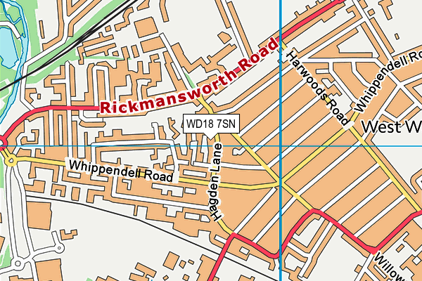 WD18 7SN map - OS VectorMap District (Ordnance Survey)