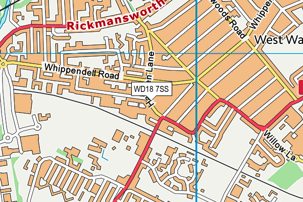 WD18 7SS map - OS VectorMap District (Ordnance Survey)