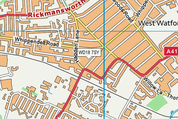 WD18 7SY map - OS VectorMap District (Ordnance Survey)