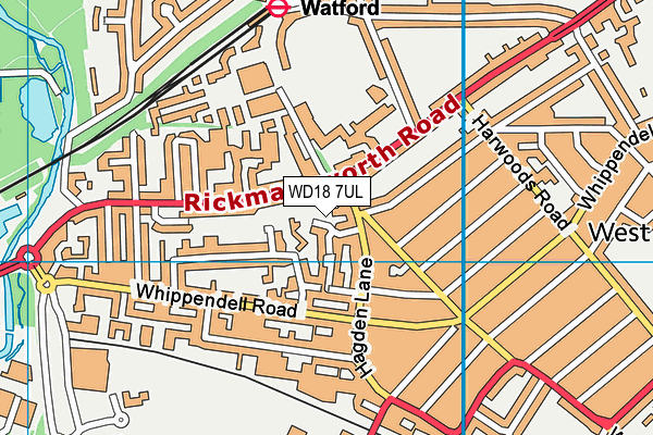 WD18 7UL map - OS VectorMap District (Ordnance Survey)