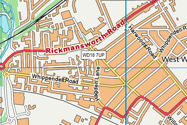 WD18 7UP map - OS VectorMap District (Ordnance Survey)
