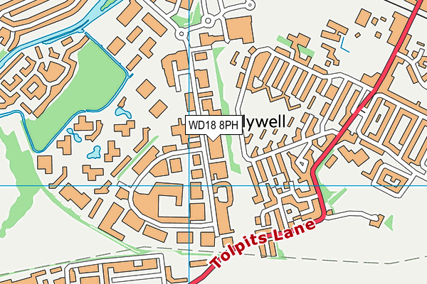 Pump Gyms (Watford) (Closed) map (WD18 8PH) - OS VectorMap District (Ordnance Survey)
