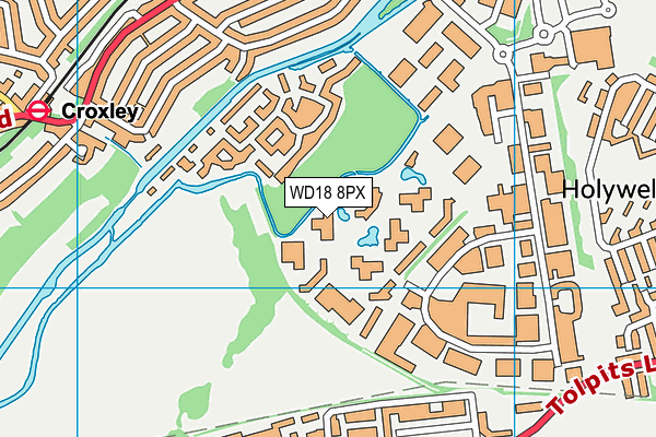 WD18 8PX map - OS VectorMap District (Ordnance Survey)