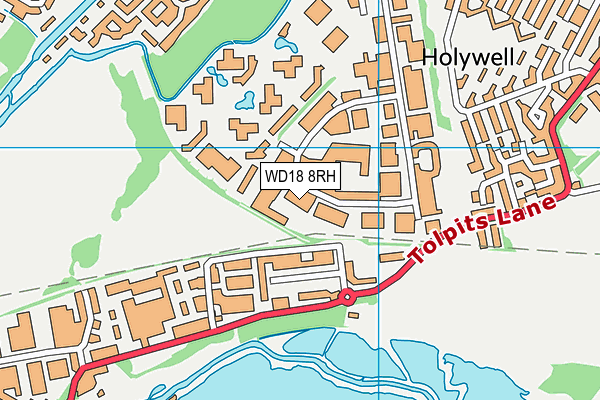 WD18 8RH map - OS VectorMap District (Ordnance Survey)