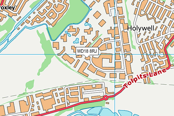 WD18 8RJ map - OS VectorMap District (Ordnance Survey)