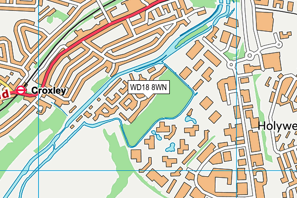 WD18 8WN map - OS VectorMap District (Ordnance Survey)