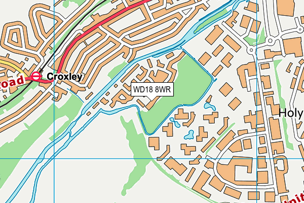 WD18 8WR map - OS VectorMap District (Ordnance Survey)