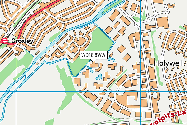 WD18 8WW map - OS VectorMap District (Ordnance Survey)
