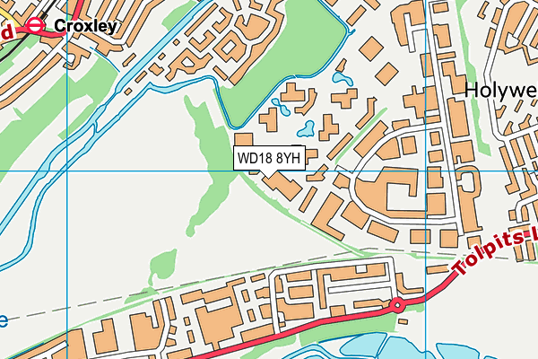 WD18 8YH map - OS VectorMap District (Ordnance Survey)