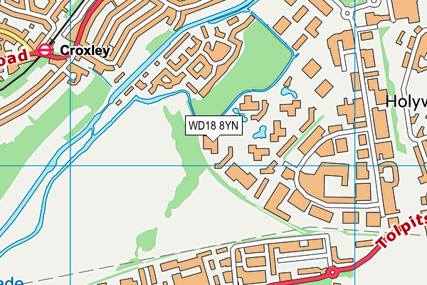WD18 8YN map - OS VectorMap District (Ordnance Survey)