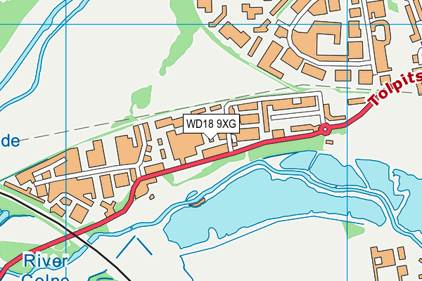 WD18 9XG map - OS VectorMap District (Ordnance Survey)