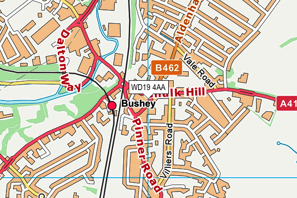 Anytime Fitness (Bushey) map (WD19 4AA) - OS VectorMap District (Ordnance Survey)