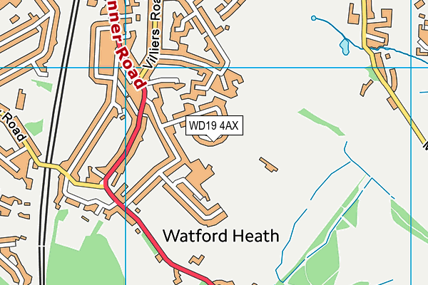 WD19 4AX map - OS VectorMap District (Ordnance Survey)